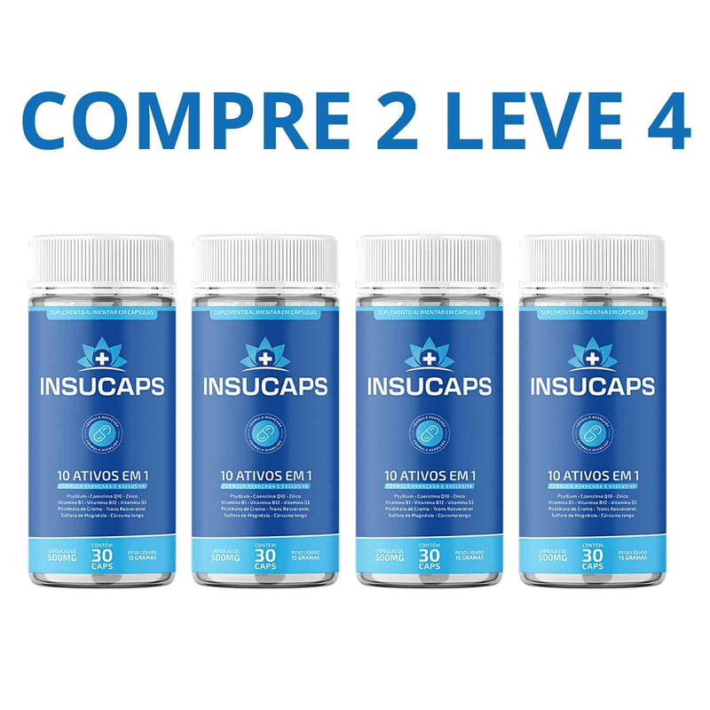 Insucaps 30 Cápsulas - Controle Da Diabete Promovendo o Bem-Estar + Frete Grátis
